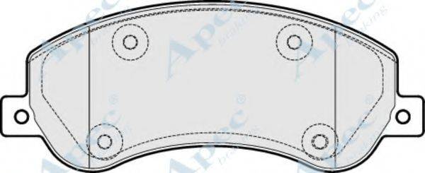 Комплект гальмівних колодок, дискове гальмо APEC BRAKING PAD1816
