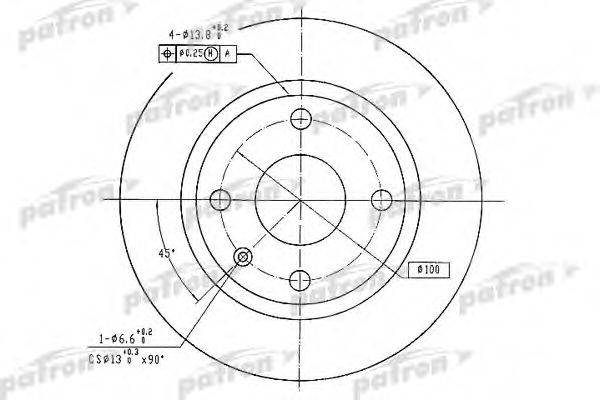 Тормозной диск PATRON PBD1533
