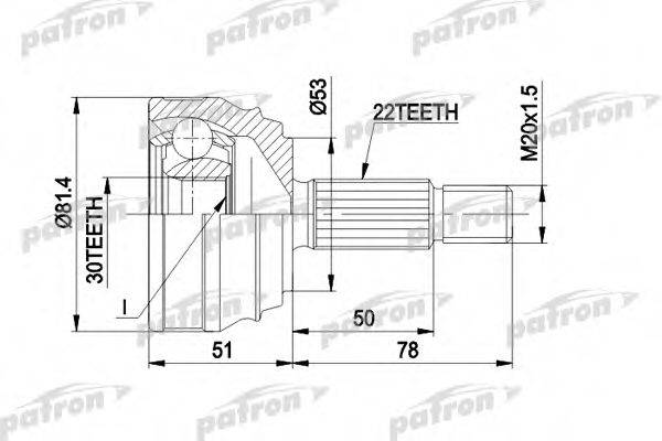 PATRON PCV1021 Шарнірний комплект, приводний вал