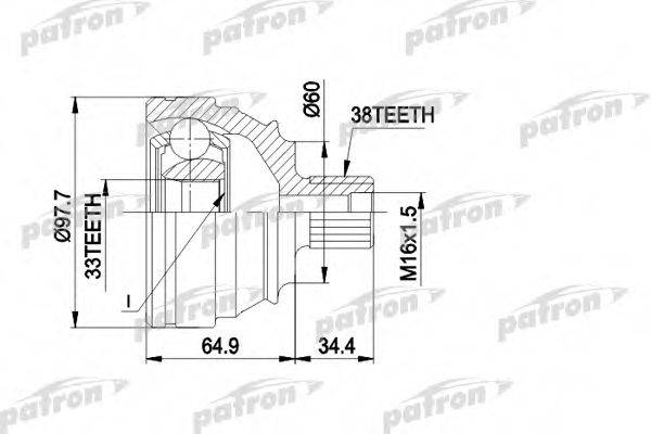 PATRON PCV1123 Шарнірний комплект, приводний вал