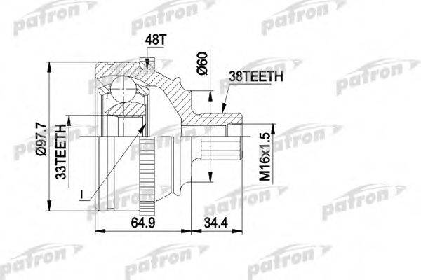 PATRON PCV1124 Шарнірний комплект, приводний вал