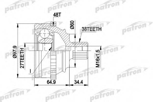 PATRON PCV1229 Шарнірний комплект, приводний вал