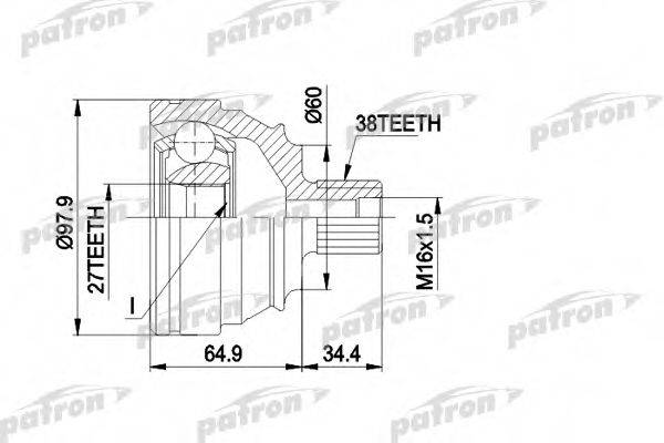 PATRON PCV1230 Шарнірний комплект, приводний вал