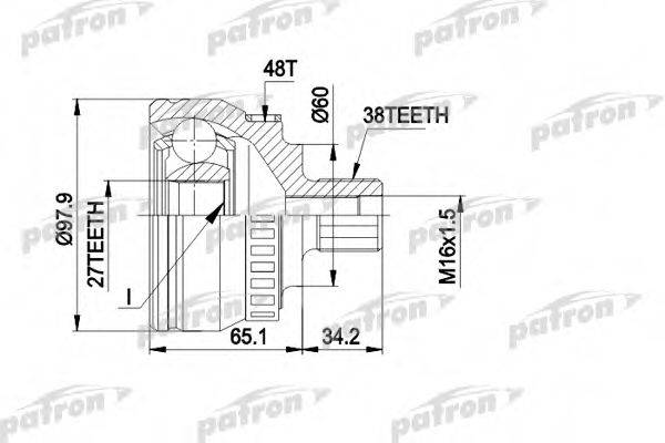 PATRON PCV1389 Шарнірний комплект, приводний вал