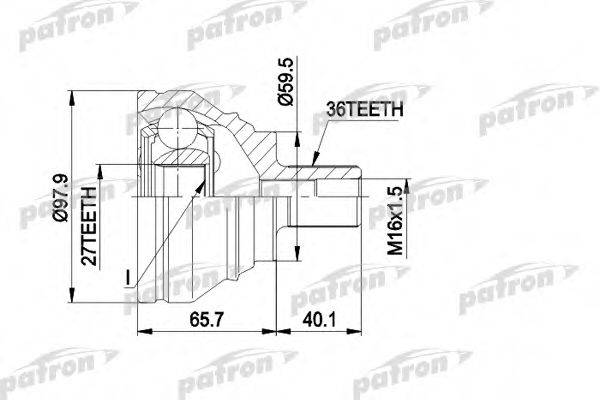 PATRON PCV1463 Шарнірний комплект, приводний вал