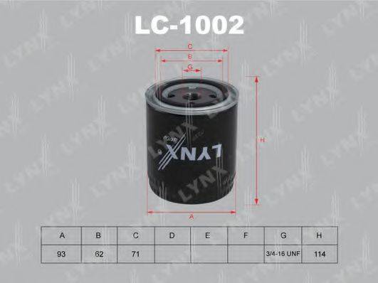 LYNXAUTO LC1002 Фильтр масляный ДВС 