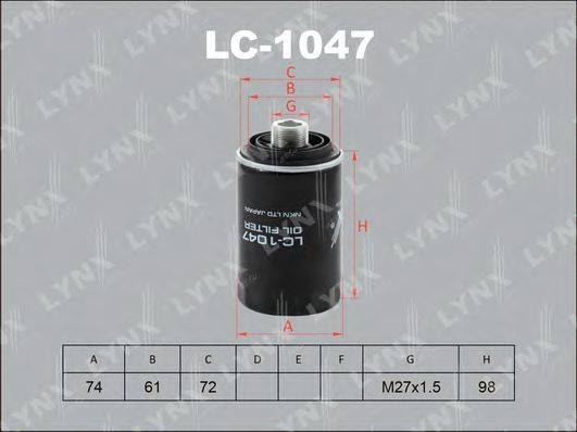 LYNXAUTO LC1047 Фильтр масляный ДВС 