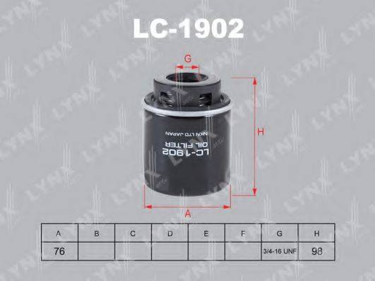 LYNXAUTO LC1902 Фильтр масляный ДВС 