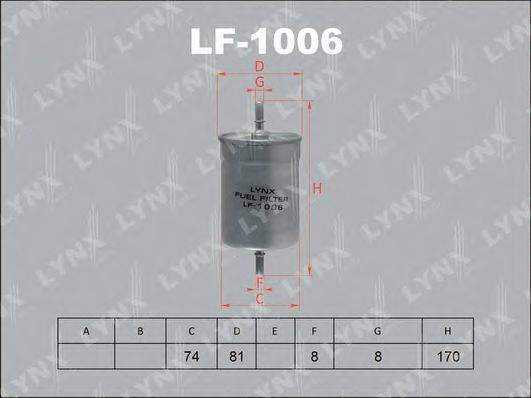 Паливний фільтр LYNXAUTO LF-1006