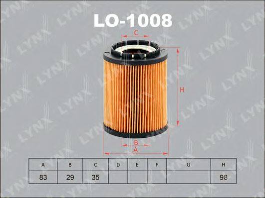 LYNXAUTO LO1008 Фильтр масляный ДВС 