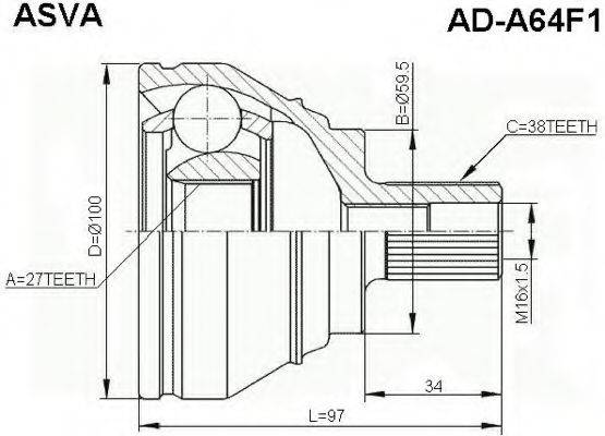 ASVA ADA64F1 ШРУС с пыльником