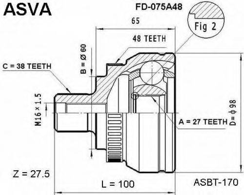 ASVA FD075A48 ШРУС с пыльником