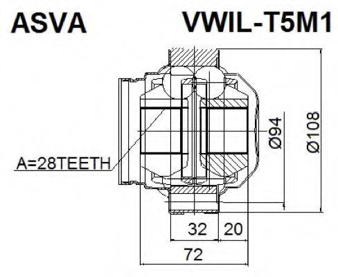 ASVA VWILT5M1 ШРУС с пыльником