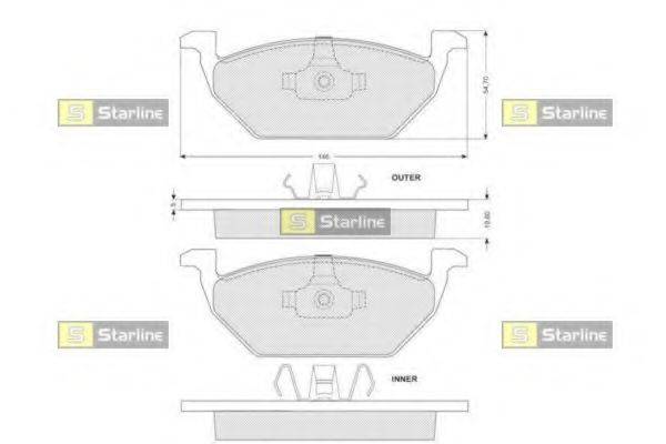 STARLINE BDS004S Комплект гальмівних колодок, дискове гальмо