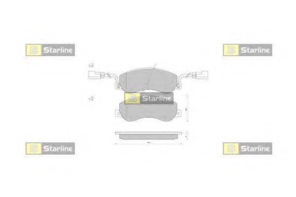 Комплект гальмівних колодок, дискове гальмо STARLINE BD S848P