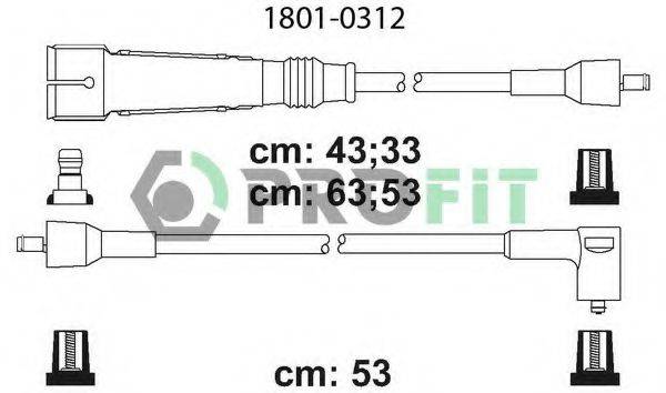 Комплект дротів запалення PROFIT 1801-0312