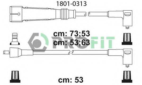 Комплект дротів запалення PROFIT 1801-0313