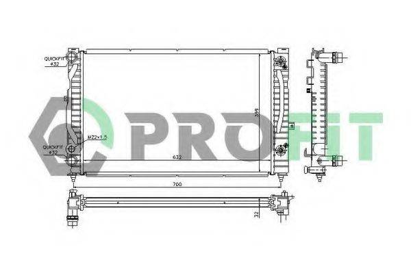 Радиатор охлаждения двигателя PROFIT PR 0017A1