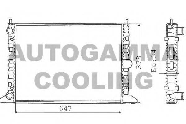Радиатор охлаждения двигателя AUTOGAMMA 100358