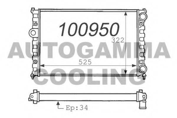 Радиатор охлаждения двигателя AUTOGAMMA 100950