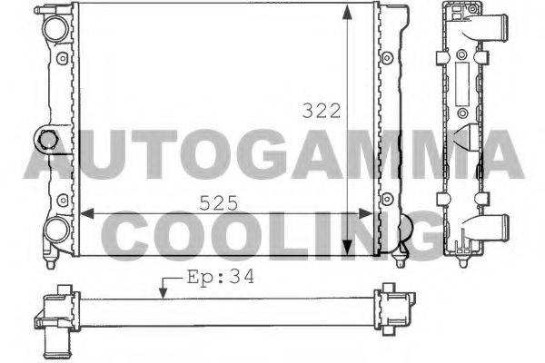 AUTOGAMMA 101038 Радиатор охлаждения двигателя