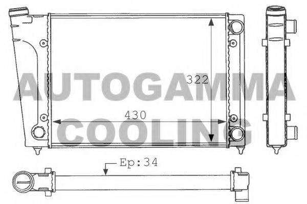 Радиатор охлаждения двигателя AUTOGAMMA 101046
