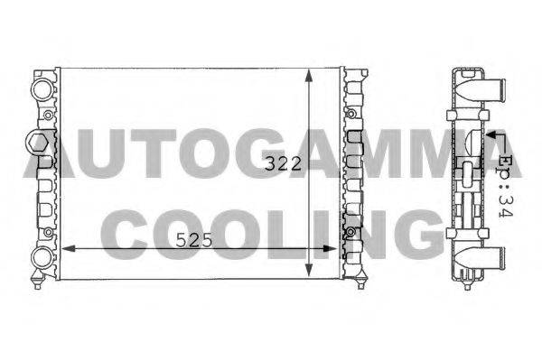 AUTOGAMMA 101056 Радиатор охлаждения двигателя