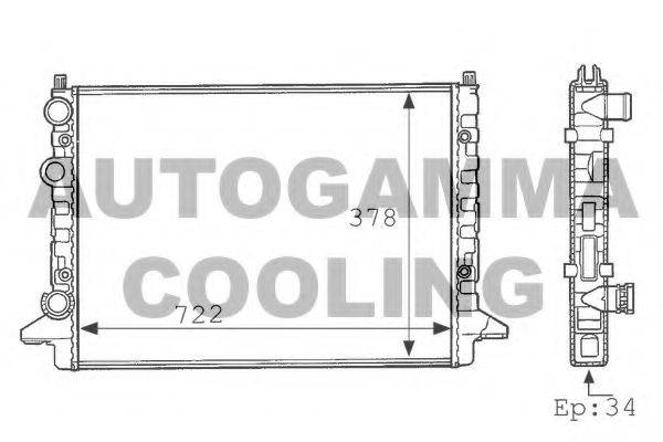 Радиатор охлаждения двигателя AUTOGAMMA 101077