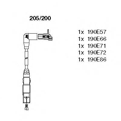 Комплект проводов зажигания BREMI 205/200