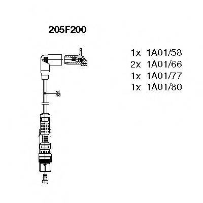 BREMI 205F200 Комплект дротів запалення