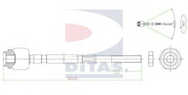 Рулевая тяга DITAS A2-5655