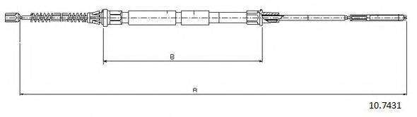 CABOR 107431 Трос, стояночная тормозная система