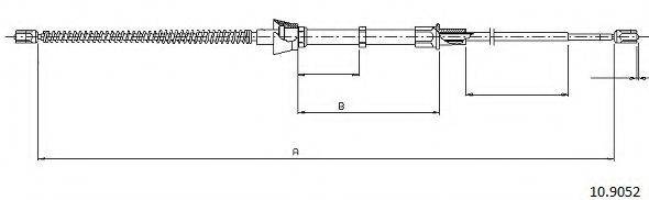 Трос, стояночная тормозная система CABOR 10.9052