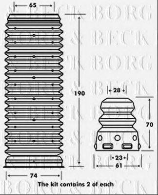 BORG & BECK BPK7073 Комплект пыльника и отбойника амортизатора