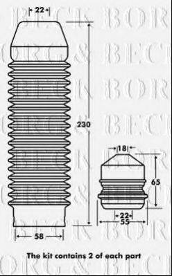 BORG & BECK BPK7078 Комплект пыльника и отбойника амортизатора