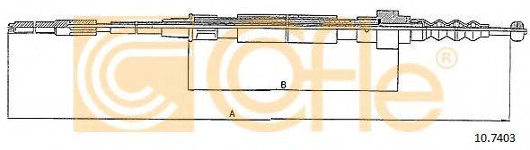 Трос, стояночная тормозная система COFLE 10.7403