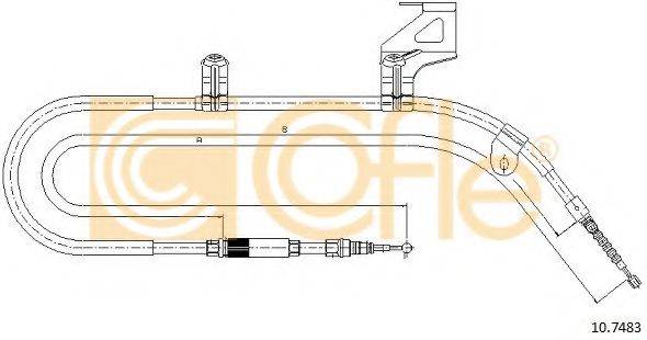 Трос, стояночная тормозная система COFLE 10.7483