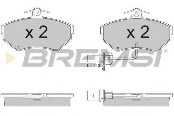 Комплект гальмівних колодок, дискове гальмо BREMSI BP2935