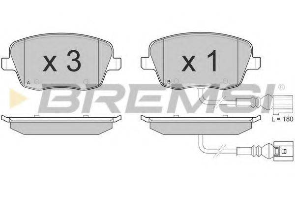 Комплект гальмівних колодок, дискове гальмо BREMSI BP3013