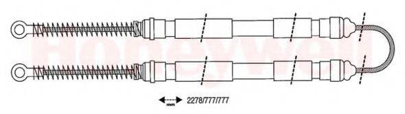 Трос, стоянкова гальмівна система BENDIX 432044B