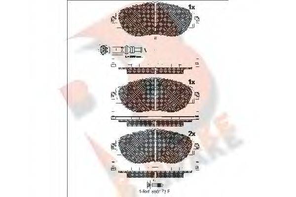 Комплект гальмівних колодок, дискове гальмо R BRAKE RB2018