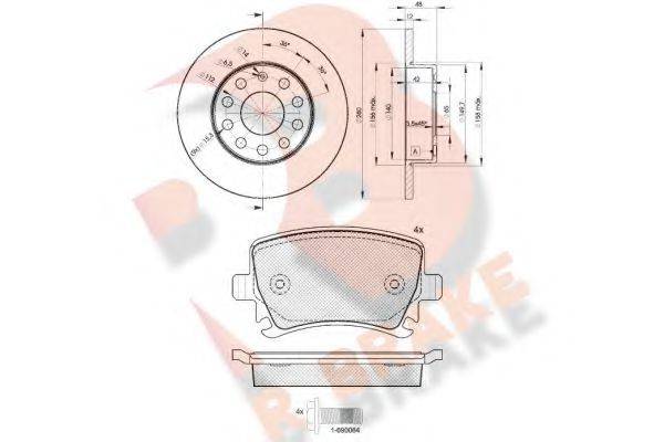 R BRAKE 3R16005310 Комплект тормозов, дисковый тормозной механизм