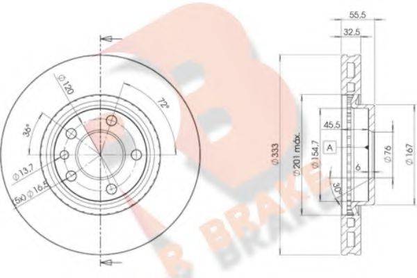 R BRAKE 78RBD23020 Тормозной диск