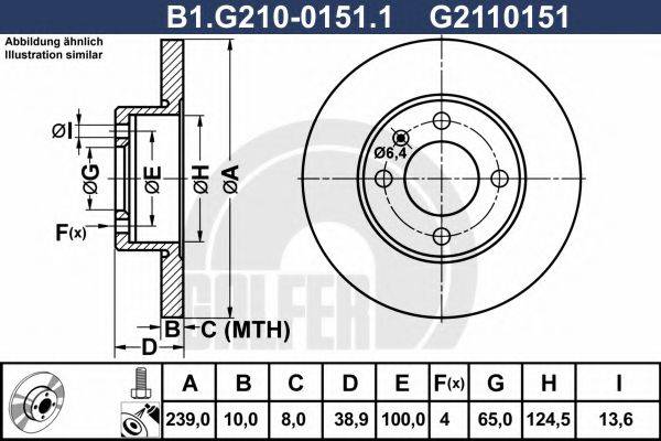 GALFER B1G21001511 гальмівний диск