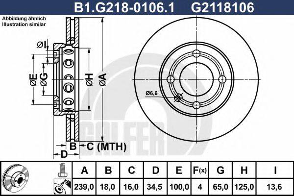 GALFER B1G21801061 Тормозной диск