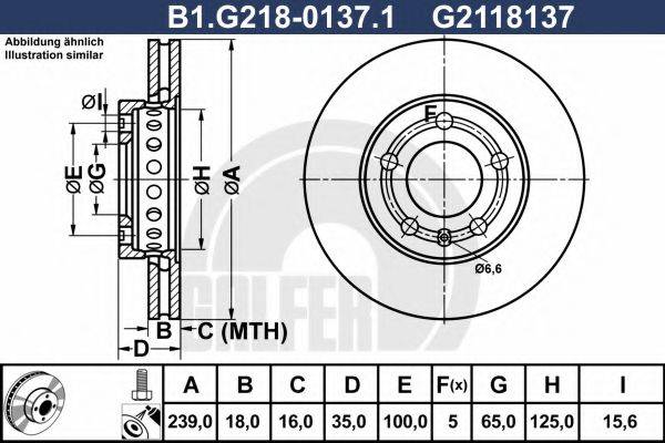 GALFER B1G21801371 Тормозной диск