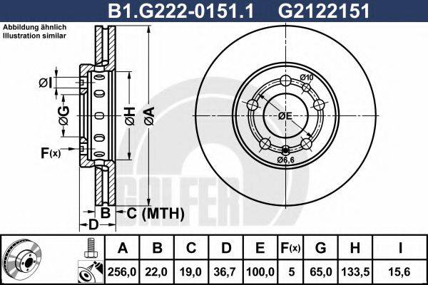 GALFER B1G22201511 Тормозной диск