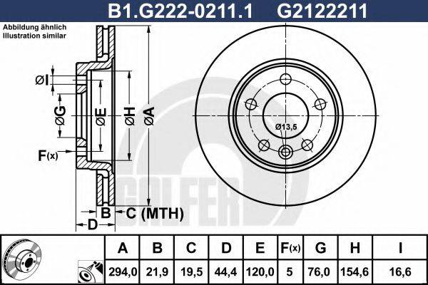 GALFER B1G22202111 Тормозной диск