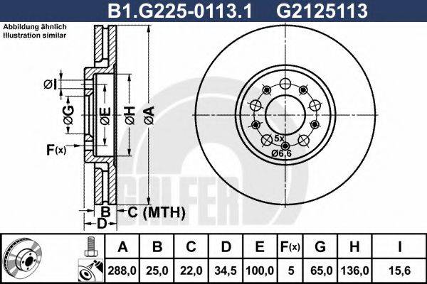GALFER B1G22501131 Тормозной диск