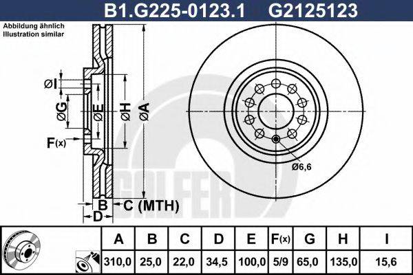GALFER B1G22501231 Тормозной диск